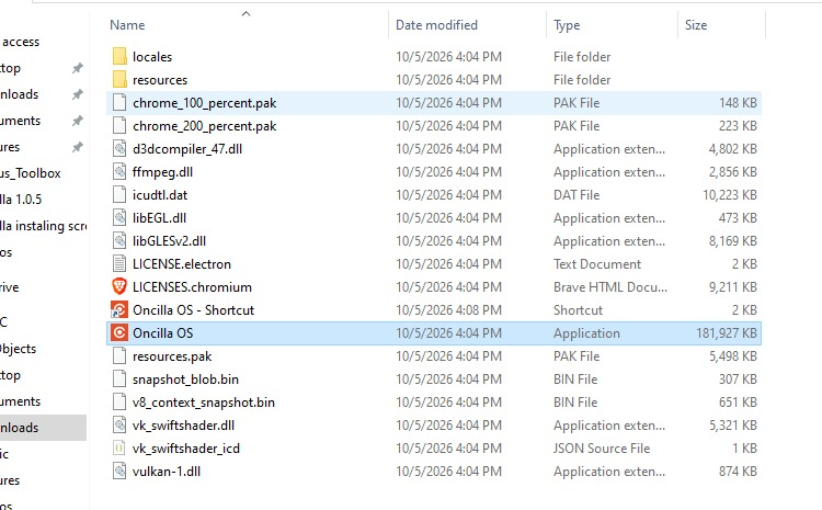 Open Oncilla OS executable